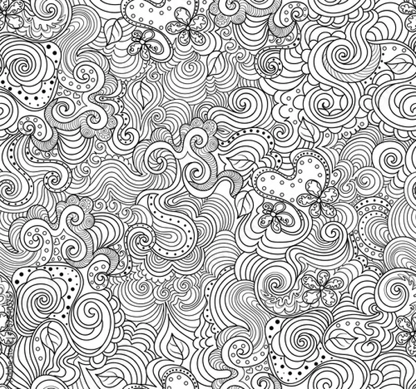 Obraz Beautiful abstract decorative vector seamless pattern with figured ornament