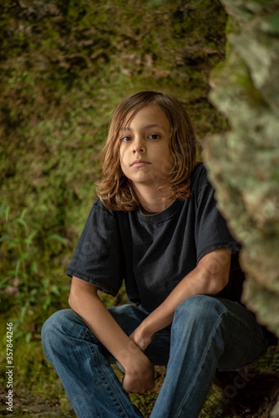 Obraz Boy Sitting on A Rock