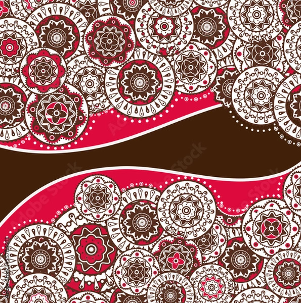 Fototapeta Decorative background with round geometric patterns.