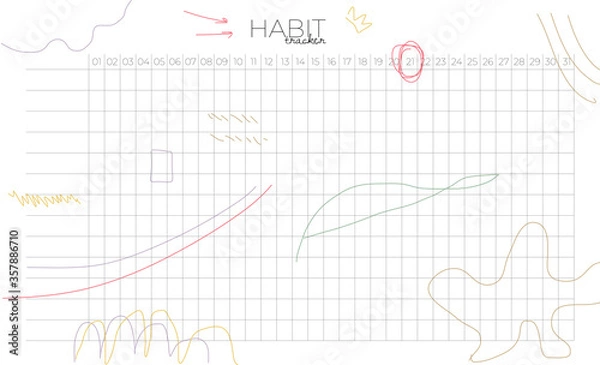 Fototapeta Habit tracker - minimalism
