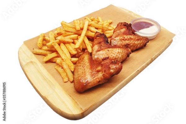 Obraz a grilled meat with french fries food