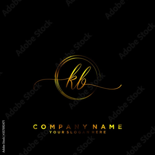 Fototapeta KB Initial handwriting logo vector