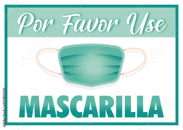 Fototapeta USE MASCARILLA / BARBIJO - Afiche A4 Etiqueta imprimible - VECTOR - JPEG - PNG - NO BACKGROUND