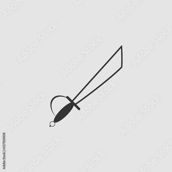 Obraz Sword icon flat.