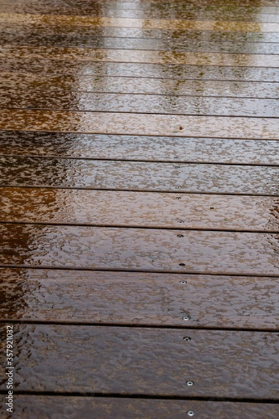 Obraz old wood wet floor