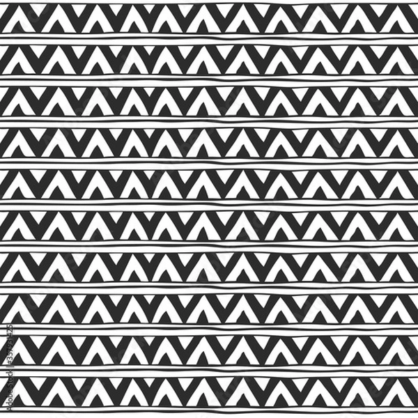 Obraz Seamless ornament from triangles geometric elements style black and white