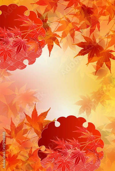 Fototapeta 紅葉　もみじ　秋　背景