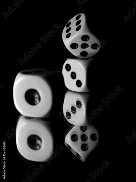 Obraz dice on black background