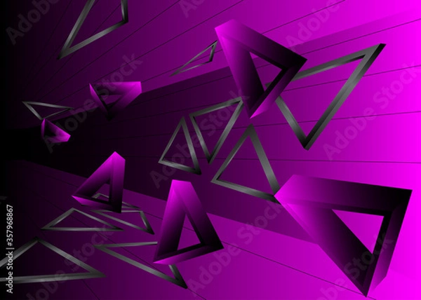Obraz Purple and black triangles, premium exclusive background. Vector luxury dark colored and black gradient geometric
