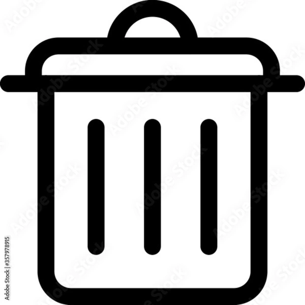 Fototapeta bin delete icon vector for web and apps