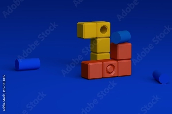 Obraz 3d renderowania ilustracja systemu modułowego