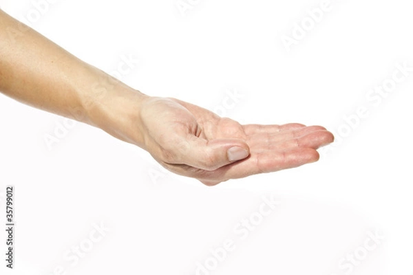 Obraz Mano di uomo isolata su fondo bianco