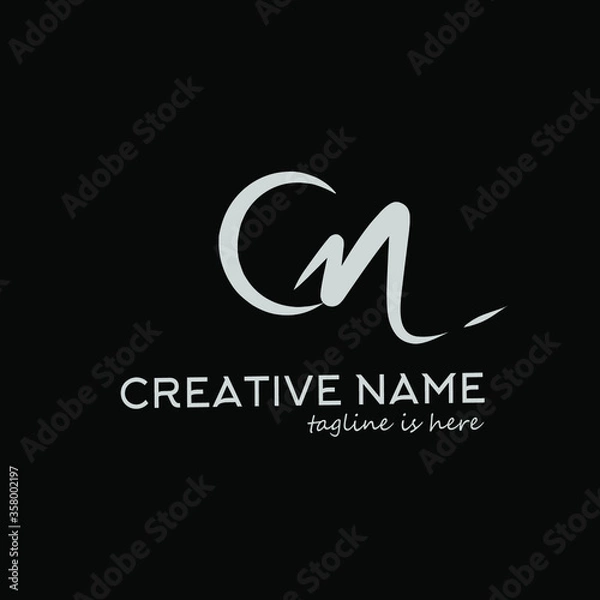 Fototapeta Cn initial handwriting logo vector