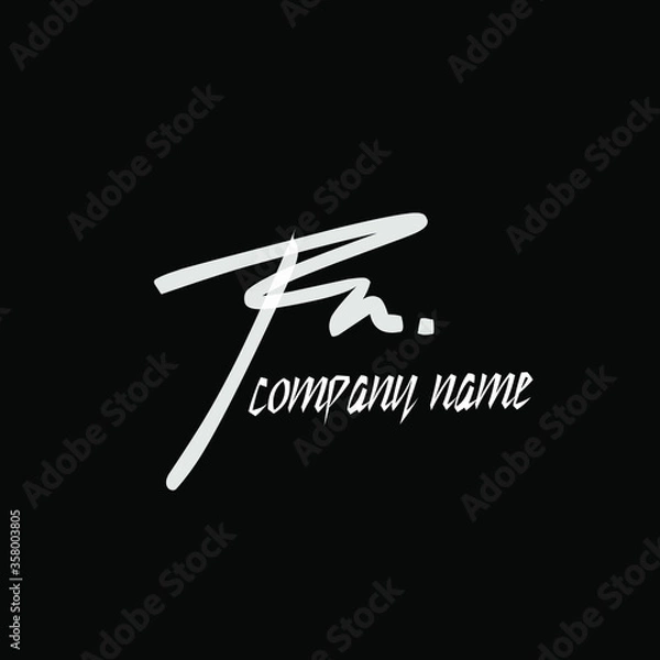 Fototapeta Rn initial handwriting logo vector