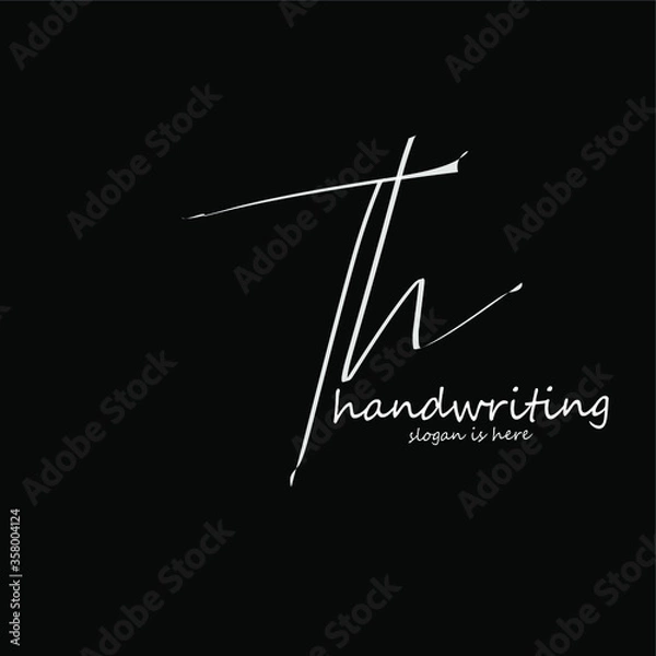 Fototapeta Th initial handwriting logo vector
