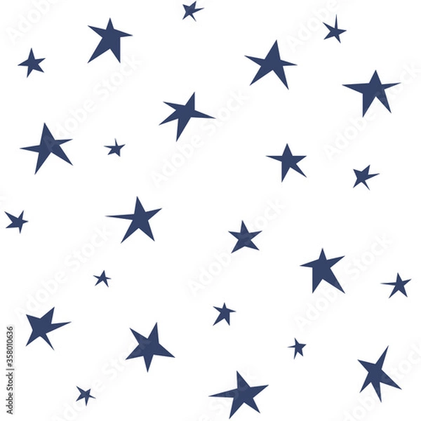 Fototapeta Seamless pattern with hand-drawn stars. Black and white background. Minimalistic style