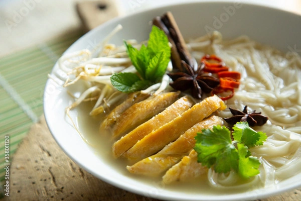 Fototapeta Pho chicken soup in vietnam