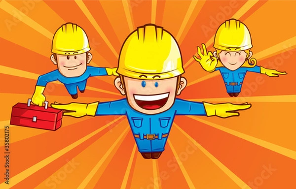 Fototapeta Repairman Team