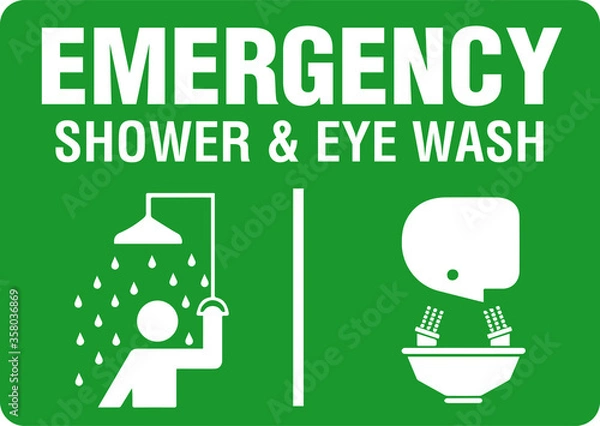 Obraz SHOWER & EYE WASH lab sign