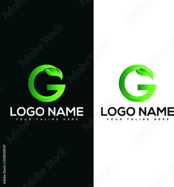 Obraz leaf letter G logo design vector