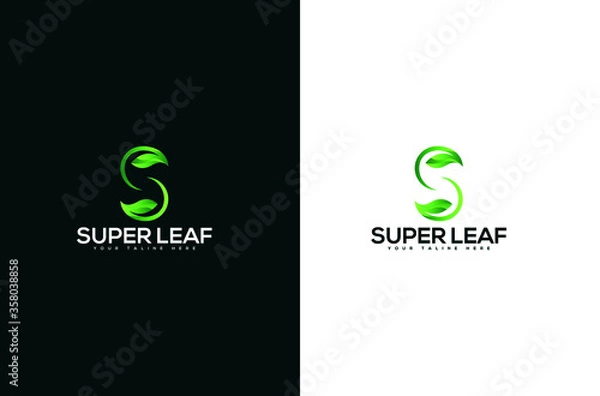 Obraz leaf letter S logo design vector
