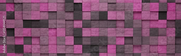 Fototapeta Purple Squares 3D Pattern Background