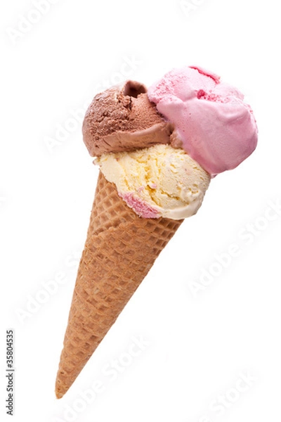 Obraz Lody po przekątnej na białym tle