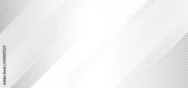 Fototapeta Abstract elegant white and gray background with diagonal stripes lines.