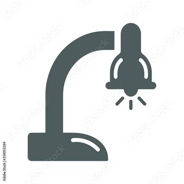 Fototapeta Desk lamp icon, table light gray vector