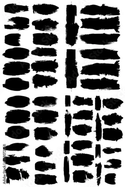Fototapeta Set of abstract grunge shapes . Brush strokes collection .Vector
