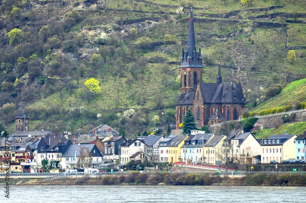 Fototapeta widok na stare niemieckie miasto i rzekę