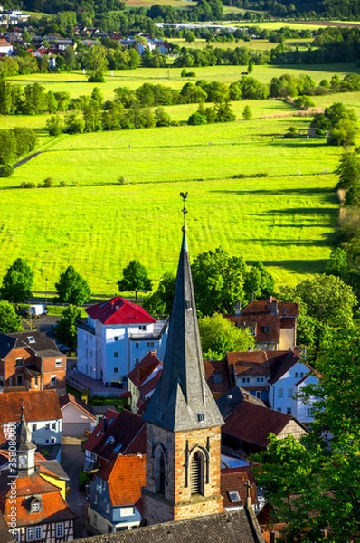 Fototapeta top view of the old german city