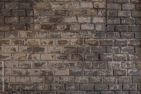 Fototapeta background and texture of old brick and concrete covered with paint