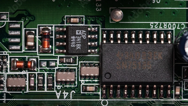 Fototapeta electronic circuit board pcb green