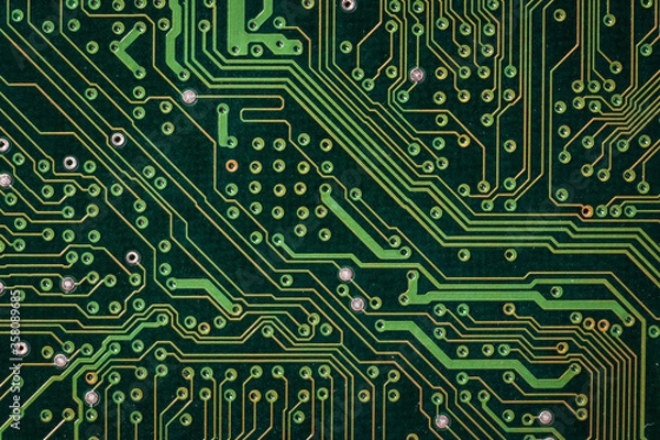 Fototapeta electronic circuit board pcb green