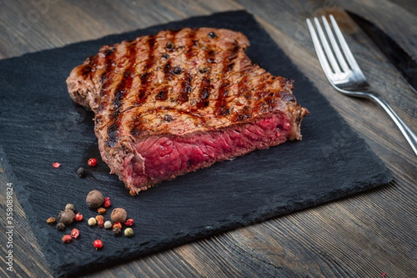 Obraz Sliced medium rare grilled Beef steak