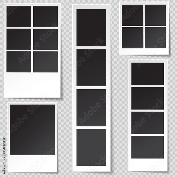 Fototapeta Photobooth Photo Frame templates with sharp transparent shadow.