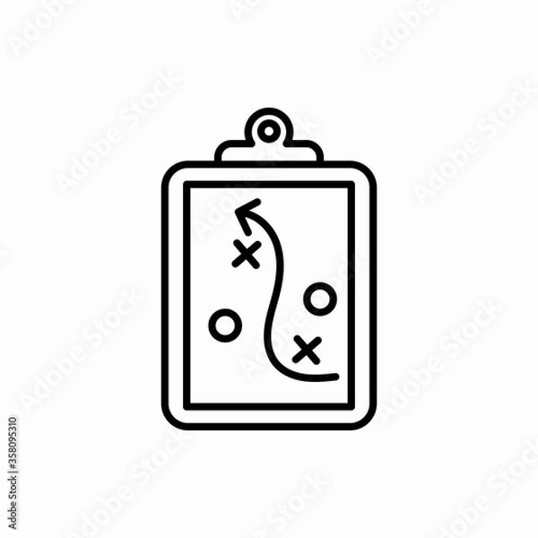 Obraz Outline clipboard with tactic icon.Clipboard with tactic vector illustration. Symbol for web and mobile