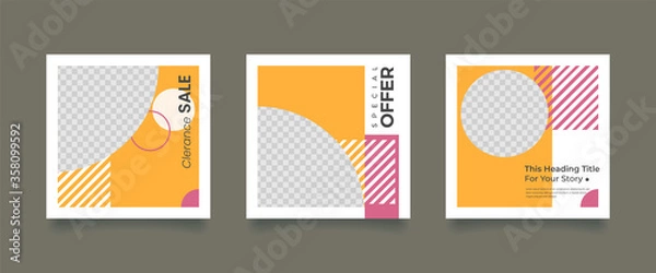 Obraz Unique Editable modern Social Media banner Template.Promotional web banner for social media. Elegant sale and discount promo. Fashion and lifestyle blog templates, web banners