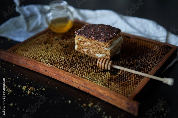 Obraz Plaster miodu - ciasto 