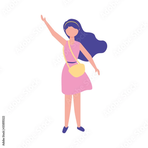 Fototapeta Isolated avatar woman with purse vector design