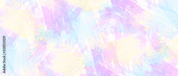 Fototapeta Billboard banner. Sale banner for web page, mobile phone, social media. Watercolor effect. Offer discount template design. Horizontal banner. Watercolor stains on canvas.