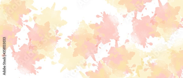 Fototapeta Billboard banner. Sale banner for web page, mobile phone, social media. Watercolor effect. Offer discount template design. Horizontal banner. Watercolor stains on canvas.