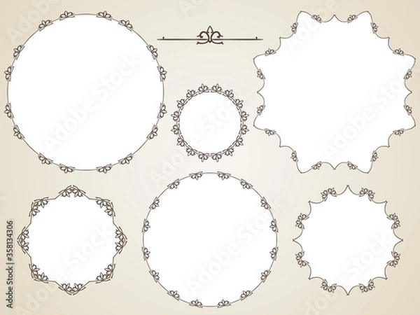 Fototapeta calligraphic round frame