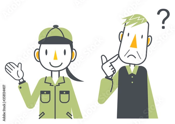 Fototapeta 作業員とシニア男性のセット