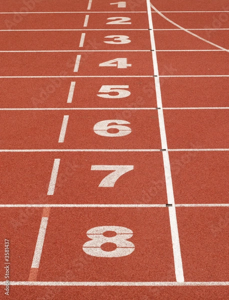 Fototapeta Start pole - on athletic stadium