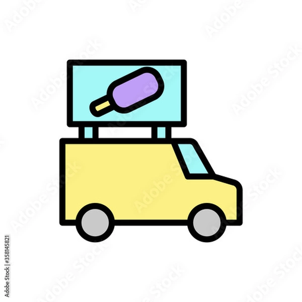 Fototapeta Ice cream, track icon. Simple color with outline vector elements of freeze sweet icons for ui and ux, website or mobile application