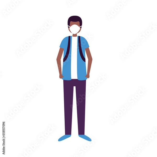 Fototapeta Man with medical mask vector design