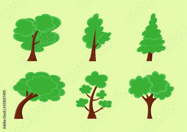Obraz collection of trees, Vector Tree