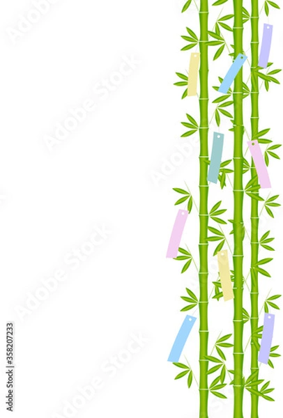 Obraz 七夕　笹　飾り　背景